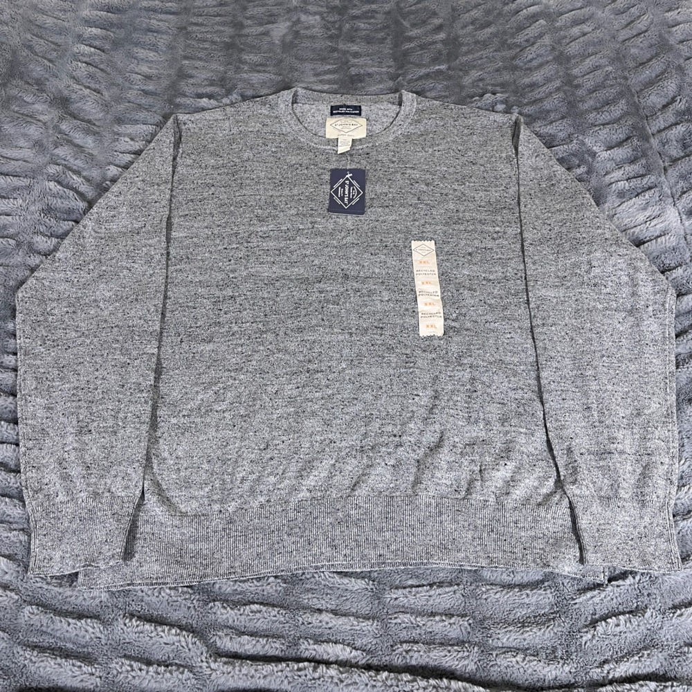 St Johns Bay Mens XXL Gray Heather‎ Super Soft Crewneck Sweater NWT AP358
